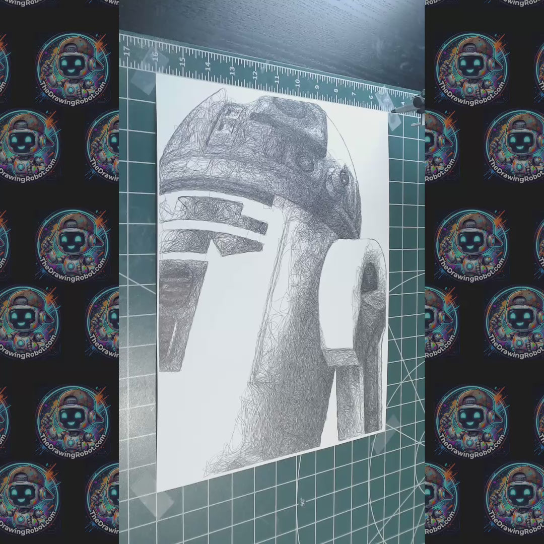 R2D2 Star Wars Pen Plotter Line Art Drawing