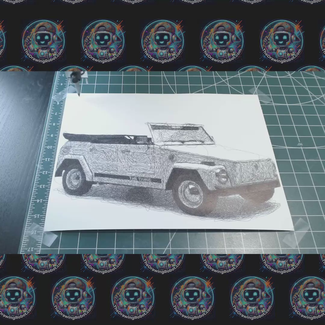 VW Thing – Pen Plotter Line Art Drawing