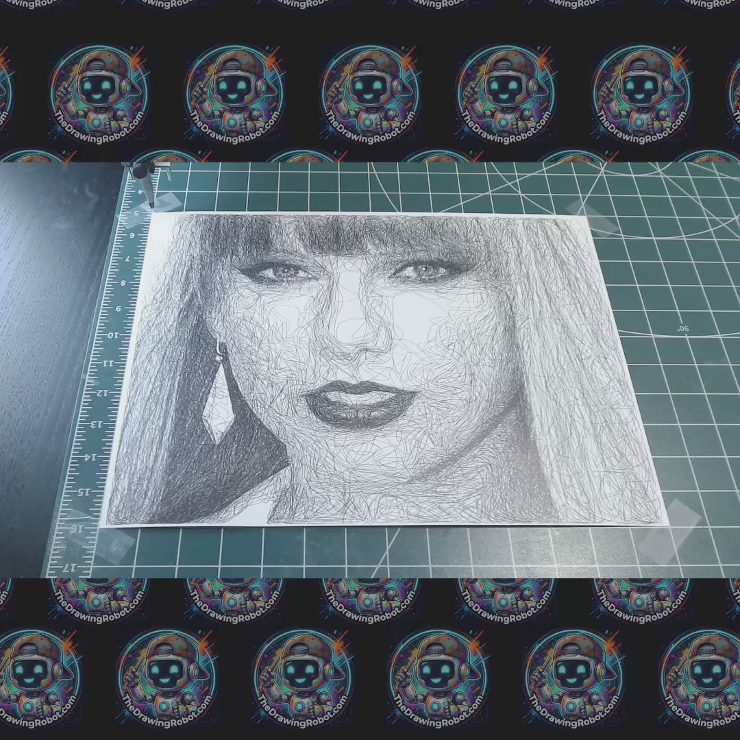 Taylor Swift Portrait – Pen Plotter Line Art Drawing