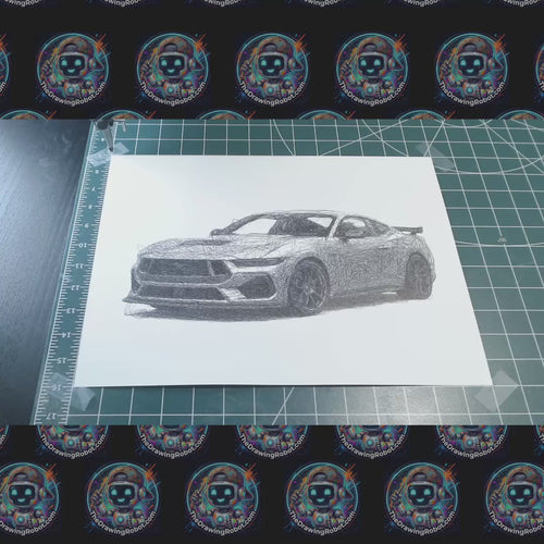 Ford Mustang Dark Horse SC – Pen Plotter Line Art Drawing