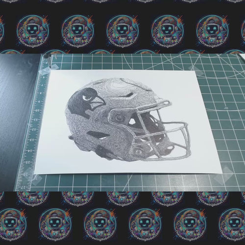 Arizona Cardinals Football Helmet Pen Plotter Line Drawing
