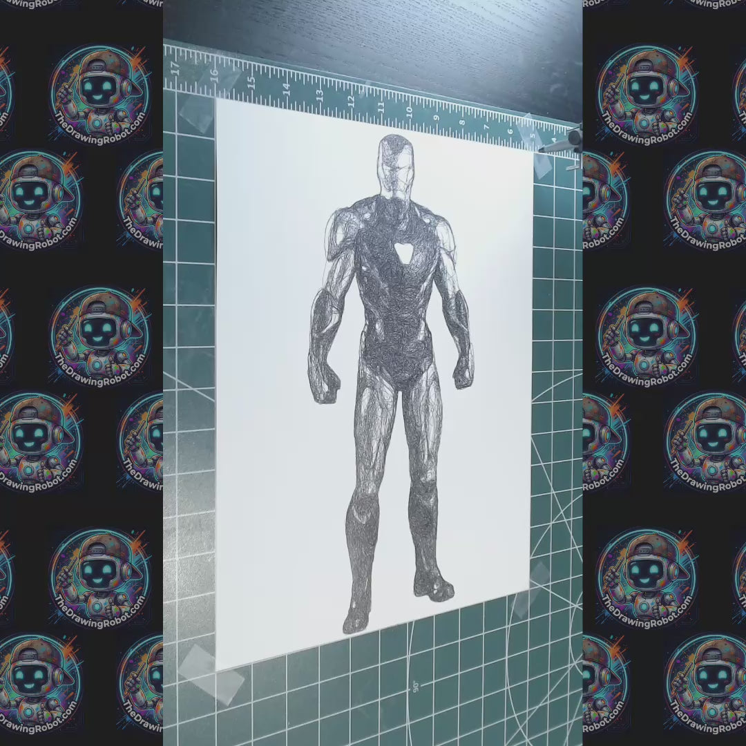Iron Man Pen Plotter Line Art Drawing