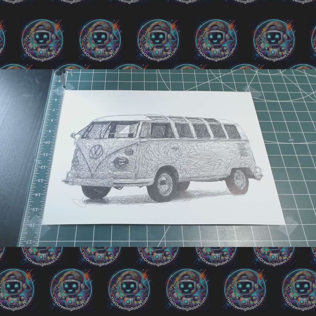 VW Bus – Pen Plotter Line Art Drawing