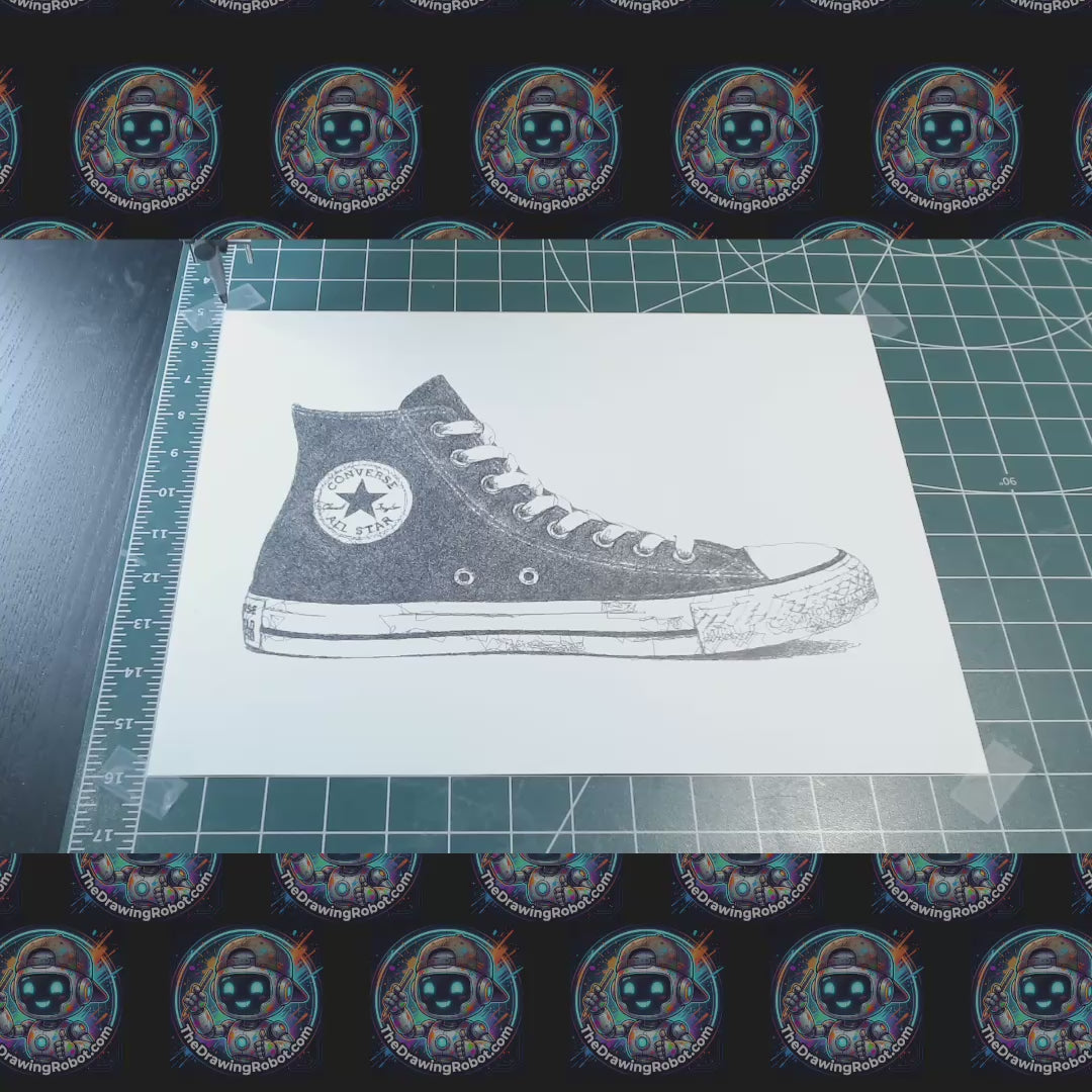Converse All Star Shoe Pen Plotter Line Drawing