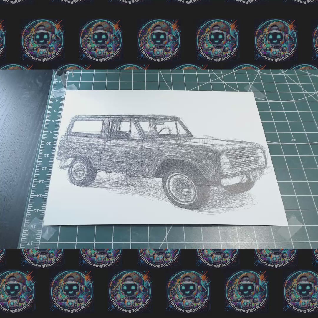Ford 1st Gen Bronco Pen Plotter Line Drawing
