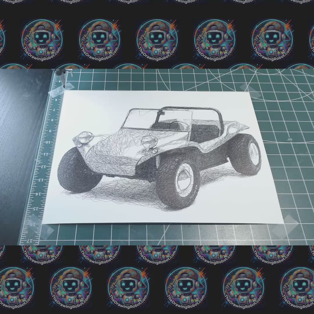 VW Meyers Manx Dune Buggy – Pen Plotter Line Drawing