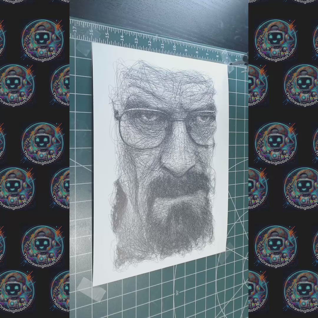 Heisenberg from Breaking Bad: Pen Plotter Line Art Drawing