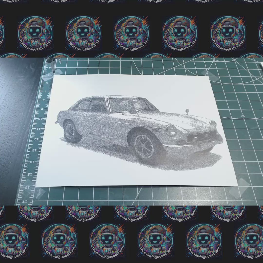 MGB Pen Plotter Line Drawing